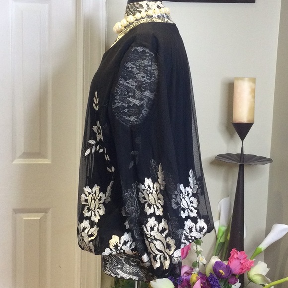 EUC Alfani Embroidered Formal Top, XL - Picture 2 of 10